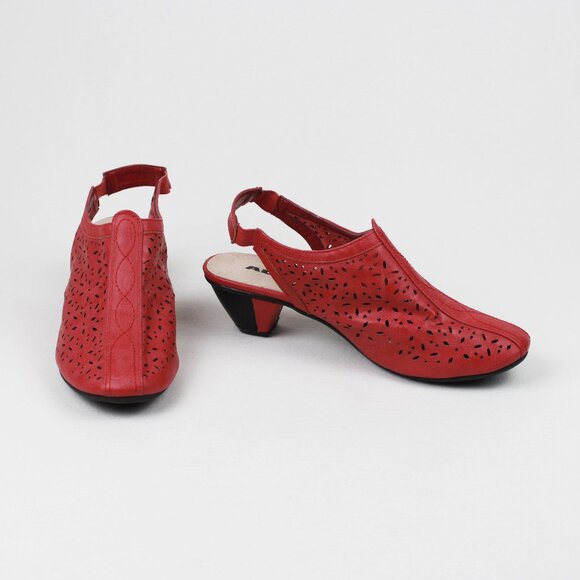 ALIA Perforated Leather Slingback Sandals - Picture 4 of 16